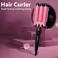 25mm Ceramic Triple Barrel Hair Curler Curling Iron Wave Wand Salon Styler
