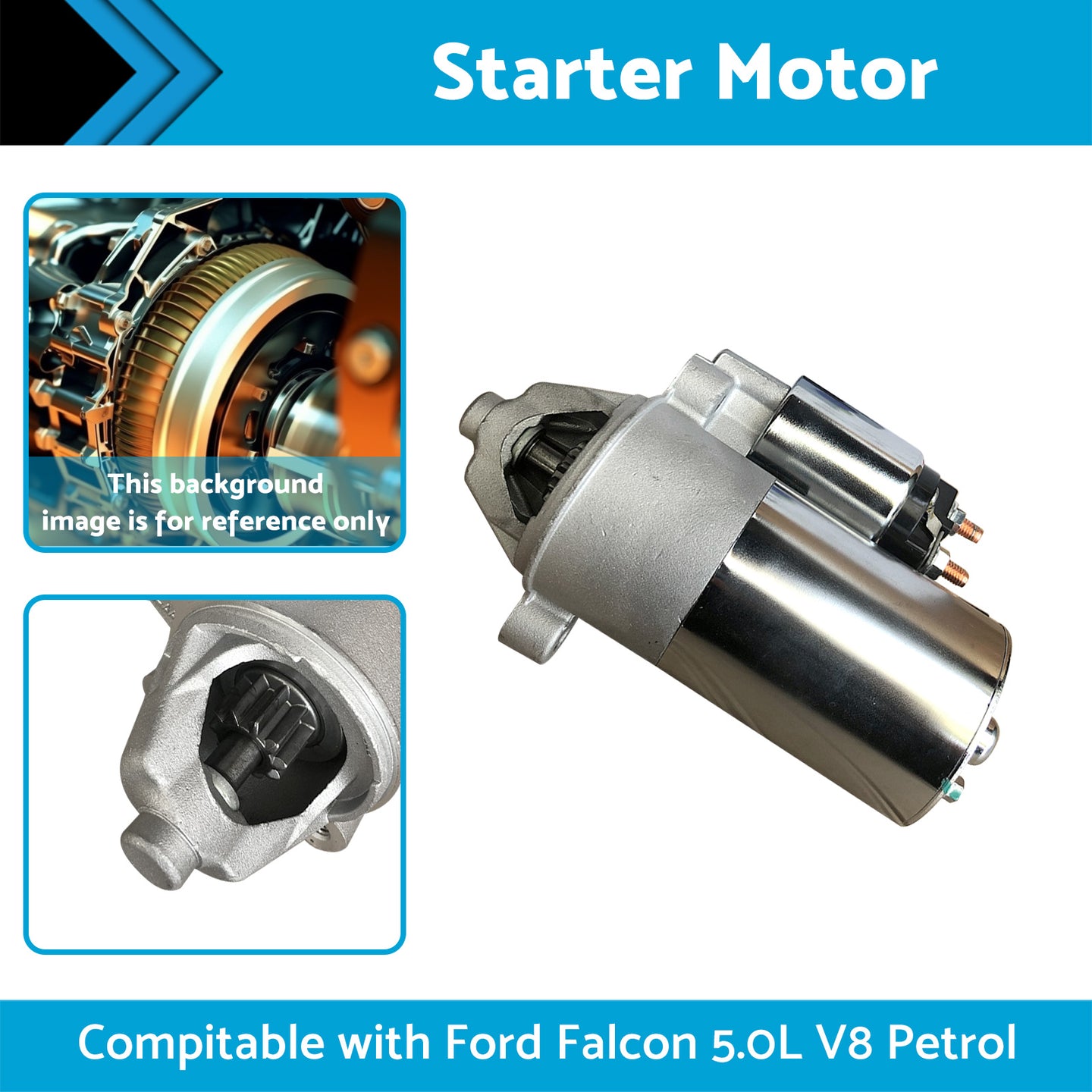 {{ Starter Motor for Ford Falcon Fairlane F150 XR8 EB ED EF EL XH AU 5. 0L V8 }} - Buy Car Parts Online at {{ Kaka Auto Parts }}.