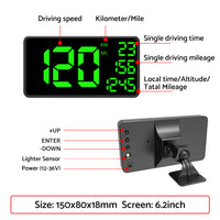 Truck GPS Speedometer 6.2inch Extended Display Suitable For Odometer with Overspeed Alarm MPH/KMH