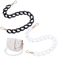 2PCS Resin Purse Chain Handle Acrylic Bag Strap Detachable Purse Clutches Handle