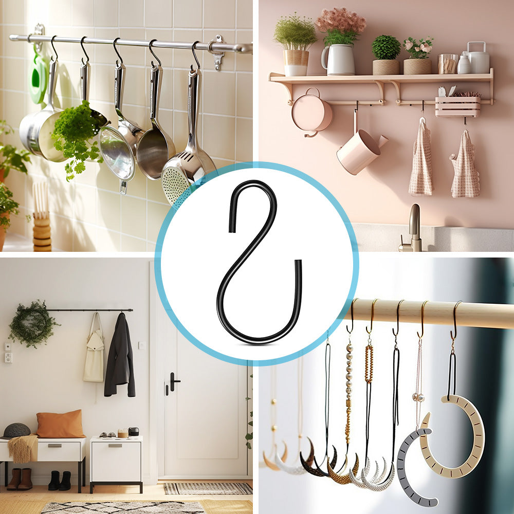 {{ S Shaped Hooks Small Metal for Hanging Plants Mini Ornament Hooks Black Hangers }} - Buy Car Parts Online at {{ Kaka Auto Parts }}.