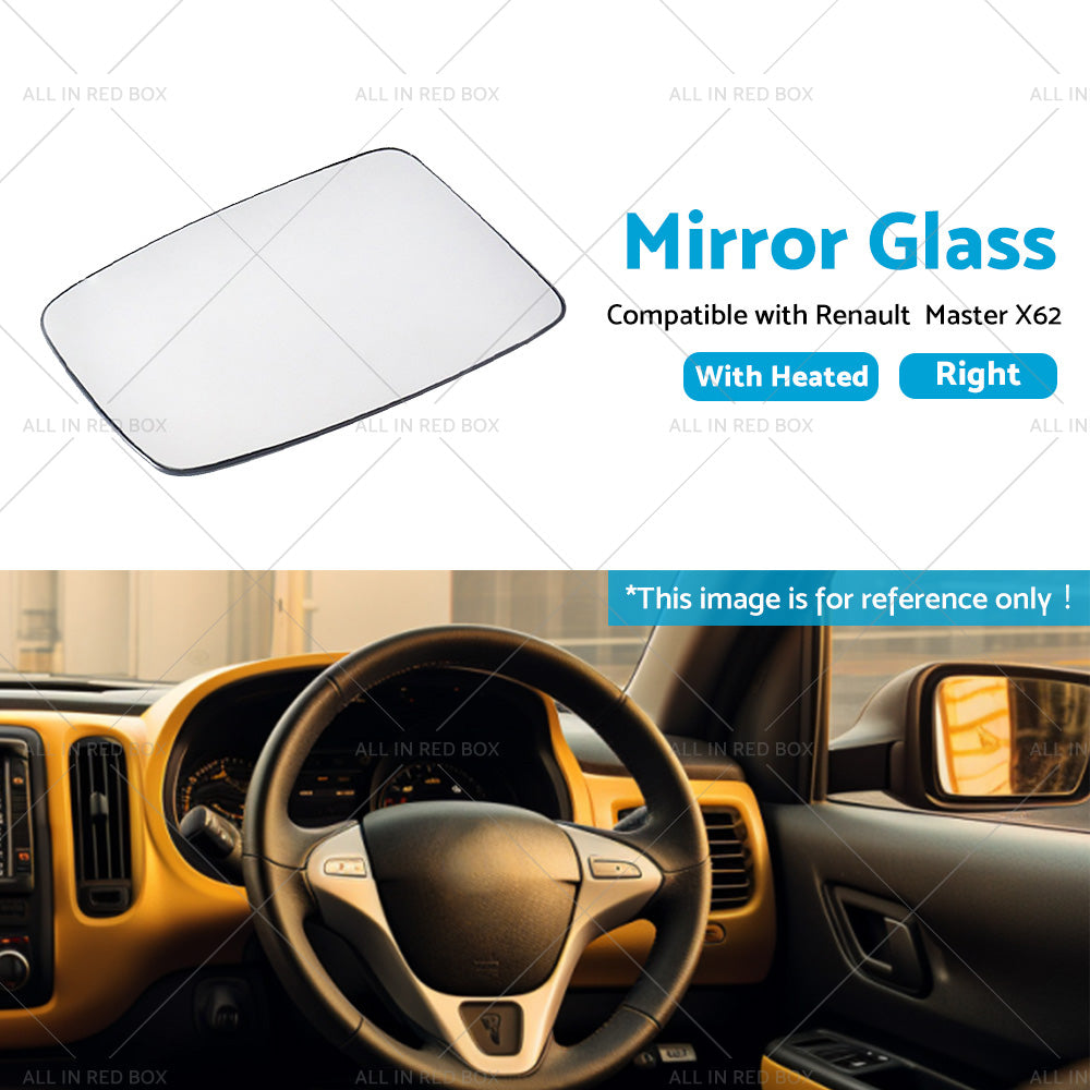 {{ Right Mirror Glass Suitable for Renault Master X62 2010-2019 Heated Convex base }} - Buy Car Parts Online at {{ Kaka Auto Parts }}.