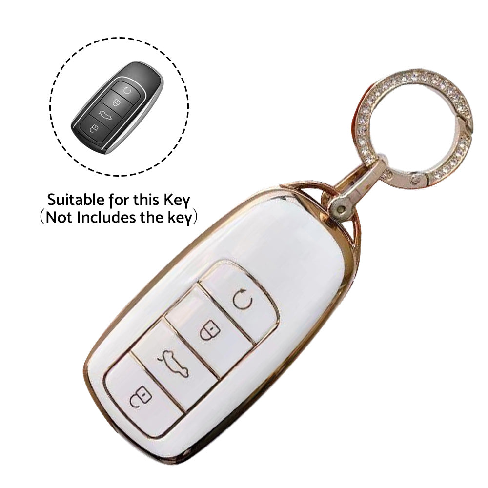 Car Remote Key Fob Case Cover Suitable For Chery Omoda 5 TPU Beige
