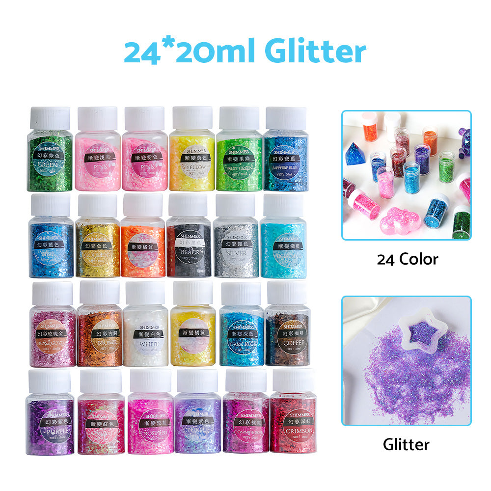 {{ 24 x 20ml Colors Glitter Pigment Debris Resin Epoxy Dream Flash Powder Crafts }} - Buy Car Parts Online at {{ Kaka Auto Parts }}.