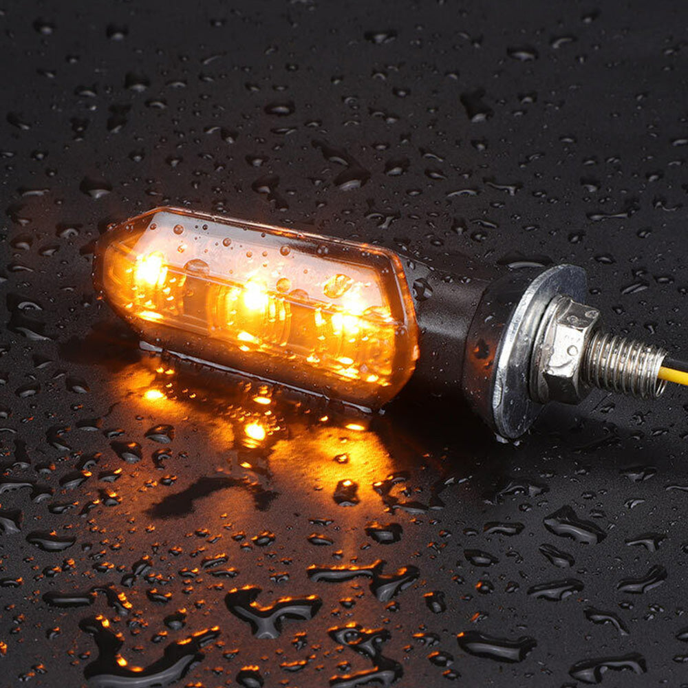 4x Motorcycle LED Turn Signal Indicators Suitable For Bikes – Amber, Universal Fitment