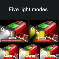 USB Rechargeable LED Bicycle Headlight With Horn and Speedometer Suitable For Bike Front