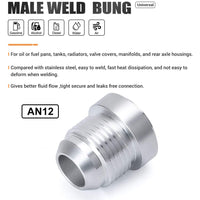 {{ 2x AN12 Male Aluminium weld on JIC bungs fitting -12AN JXSS032-12-A }} - Buy Car Parts Online at {{ Kaka Auto Parts }}.