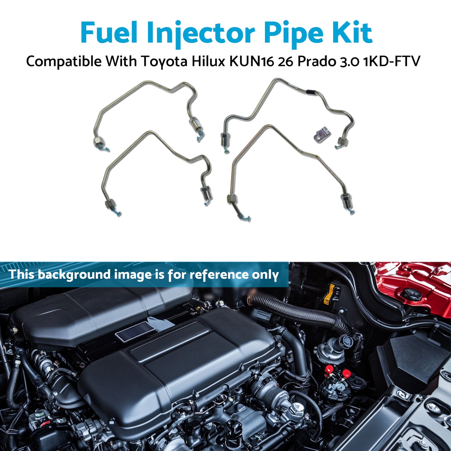 Fuel Injector Pipe Kit Suitable For Toyota Hilux KUN16 KUN26 / Prado 3.0L 1KD-FTV