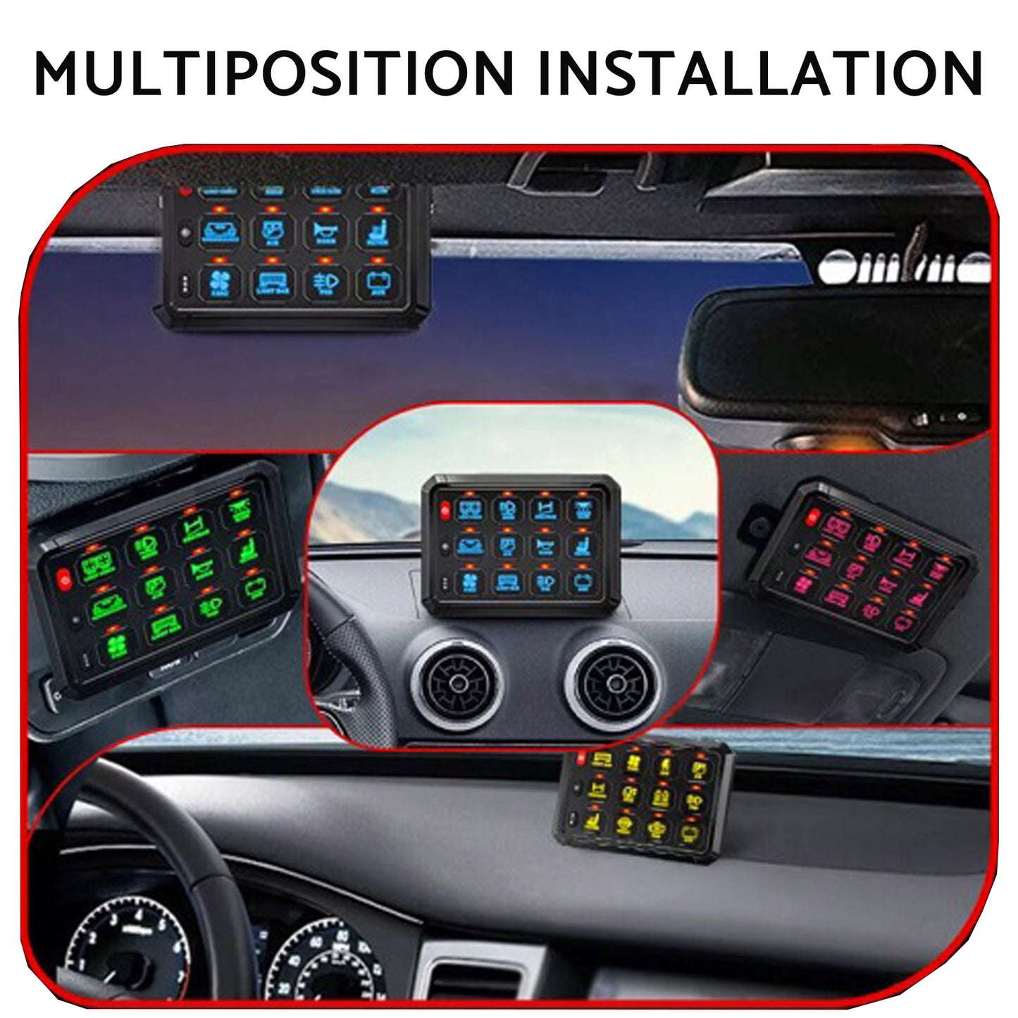 12 Gang RGB Switch Panel Kit With Labels Suitable For Universal Offroad Vehicles