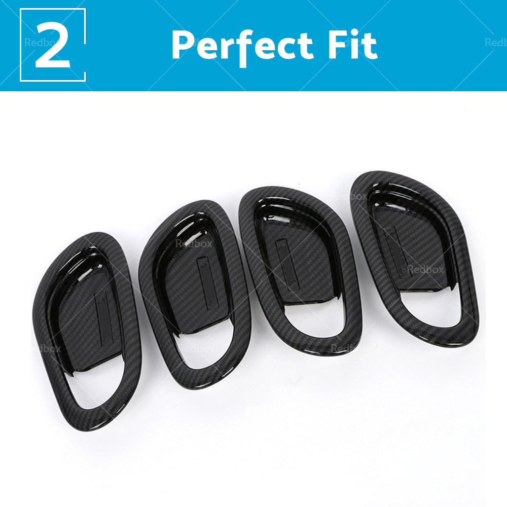 {{ Carbon Black Interior Door Bowl Cover Trim Fit For Nissan Navara NP300 2015-2021 }} - Buy Car Parts Online at {{ Kaka Auto Parts }}.