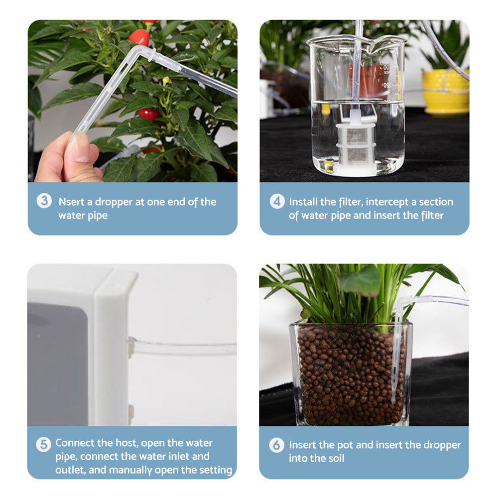 Smart Drip Self-Watering Irrigation Timer Kit 10M Solar-Powered Automatic Plant Watering System