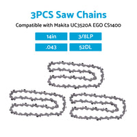 {{ 3PCS Chainsaw Chain 14inch 52DL 3 8LP. 043 Suitable for MAKITA UC3520A EGO CS1400 }} - Buy Car Parts Online at {{ Kaka Auto Parts }}.