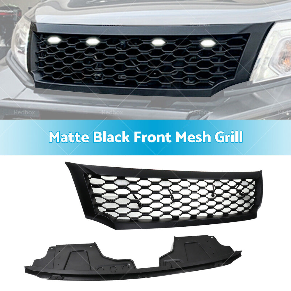 {{ Black Bumper Bar Grille Mesh  and  LED Light Fits for Nissan NAVARA NP300 D23 15-20 }} - Buy Car Parts Online at {{ Kaka Auto Parts }}.
