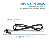 Power Signal Antenna Aerial Guard Mount Manual Push Down Suitable for Toyota Hilux 1989-1997