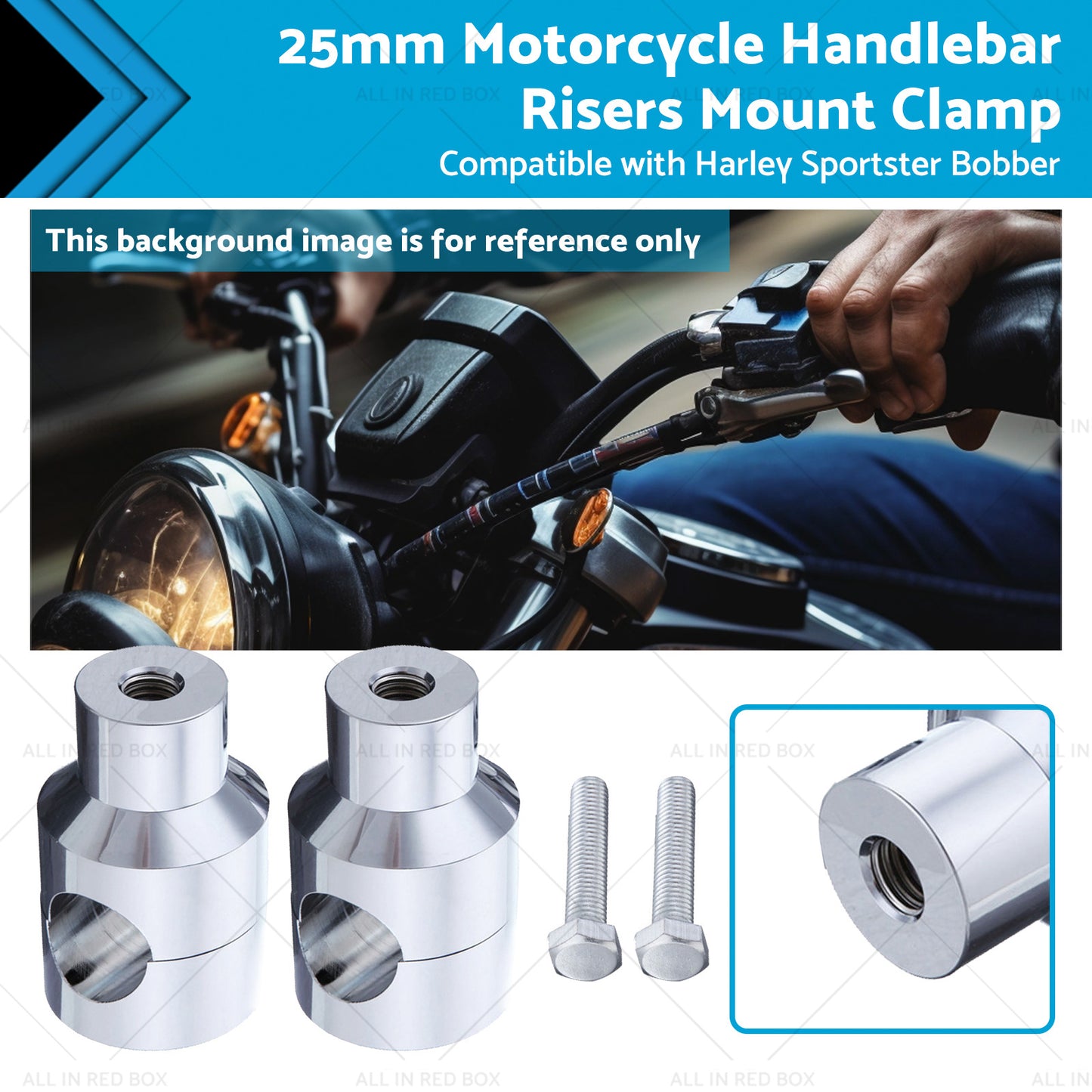 {{ 1inch Motorcycle Handlebar Risers Mount Clamp 25mm Suitable for Harley Sportster }} - Buy Car Parts Online at {{ Kaka Auto Parts }}.