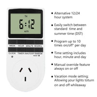 {{ 2Pcs 240V LCD Digital Timer Switch Automation Socket Electric Programmable Power }} - Buy Car Parts Online at {{ Kaka Auto Parts }}.