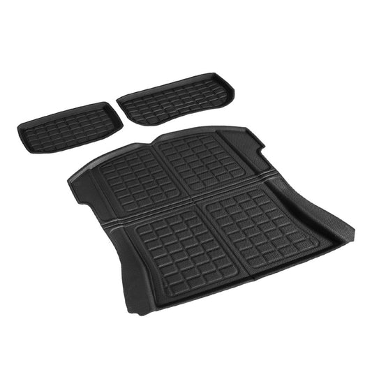 3x Trunk & Frunk Mat TPR Black Suitable For Tesla Model 3 2021-2024