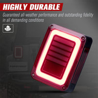 Smoked Black LED Tail Lights Rear Lamp Suitable For Jeep Wrangler JK 2007-2017