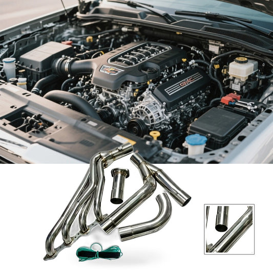 Exhaust Manifold Header with Y-Pipe Suitable for Chevy GMC Silverado Sierra 1500