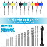 {{ 59Pcs Mini Twist Drill Bits Micro Hand Drilling Set DIY Model Craft Wood Tool }} - Buy Car Parts Online at {{ Kaka Auto Parts }}.