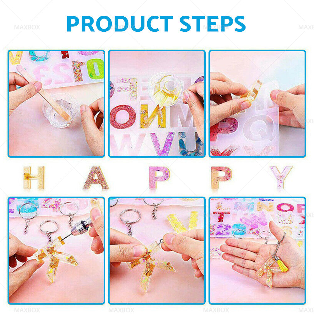 {{ Alphabet Epoxy Resin Mold Letter Number Silicone Mould Keychain Tassel Pin Vise }} - Buy Car Parts Online at {{ Kaka Auto Parts }}.