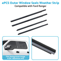 4x Outer Door Window Rubber Seals Suitable for 12-21 Ford Ranger PX XLT