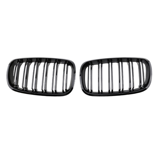 2x Front Grill Grille Gloss Black Suitable For BMW E70 X5 / E71 X6 2007-2013