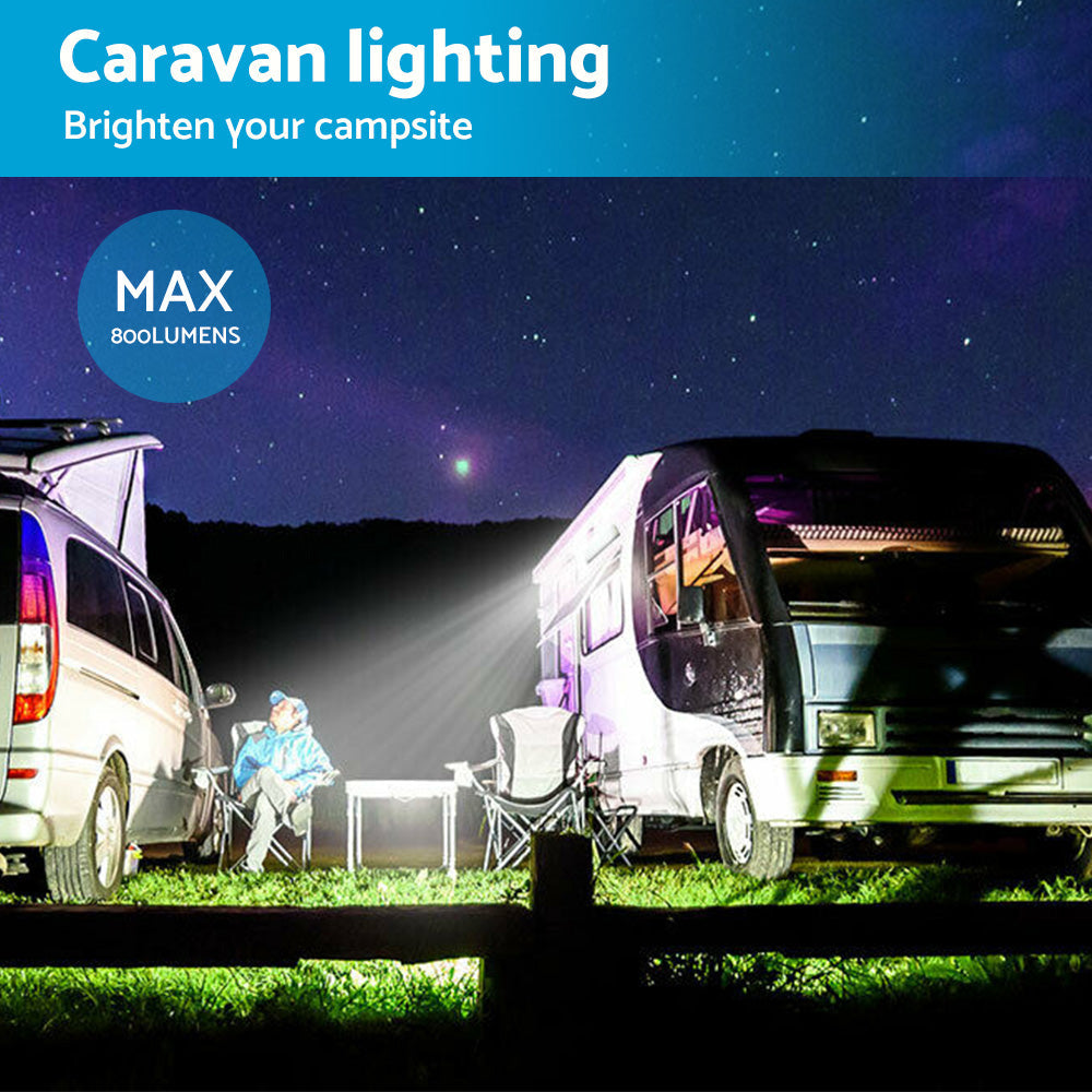 287mm Black Dual LED Bug Light 12V Awning Light with On/Off Switch Amber & White Lights