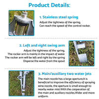 360° Angle Rotation Lawn Water Sprinkler Impact Spray Gun Suitable For Adjustable Alloy Irrigation