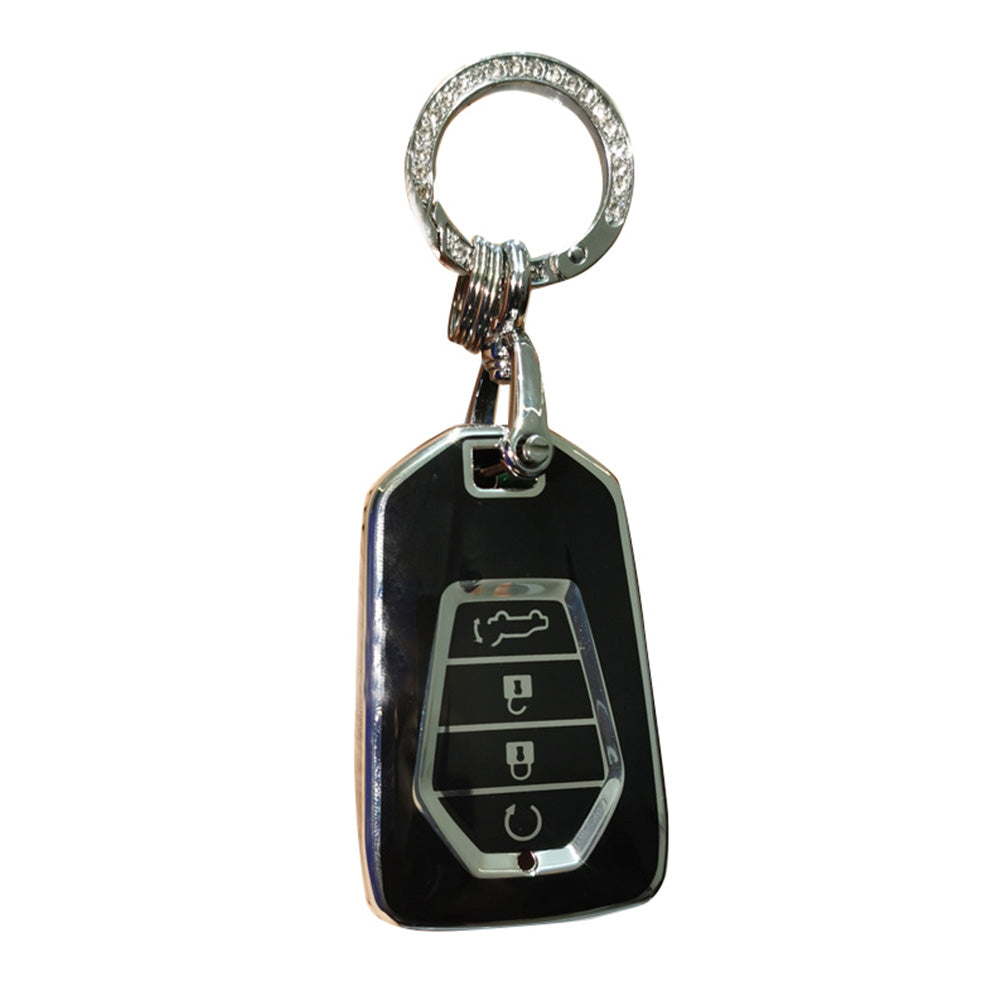 TPU 4-Button Car Remote Key Fob Cover Suitable For Isuzu D-MAX / MU-X MUX Black