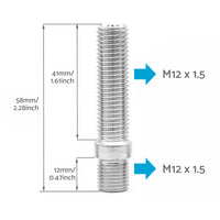 20x M12 x 1.5 Wheel Stud Conversion Bolts Suitable For German Cars 58mm