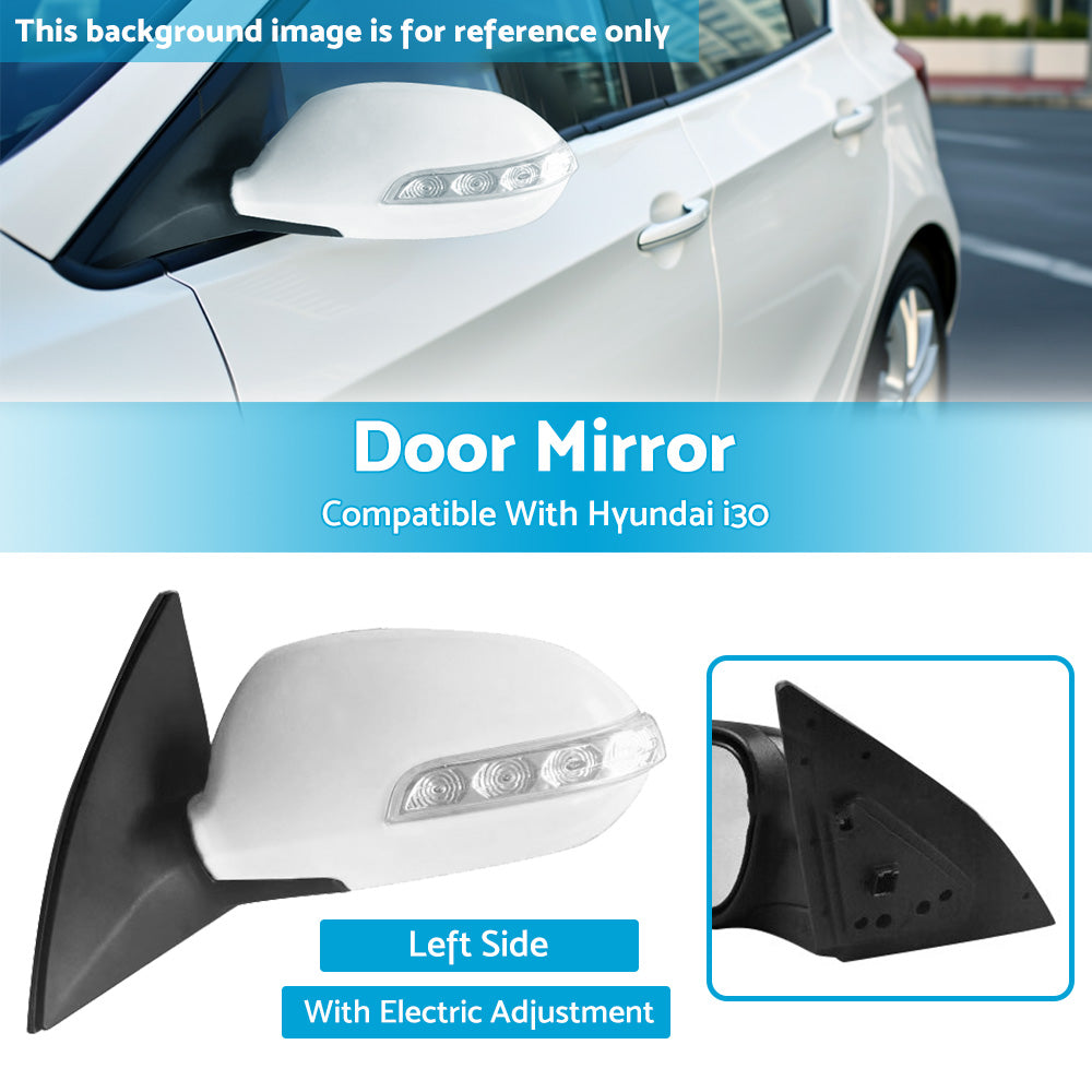 {{ Left Door Mirror With Electric Folding Suitable For Hyundai i30 2007-2012 }} - Buy Car Parts Online at {{ Kaka Auto Parts }}.