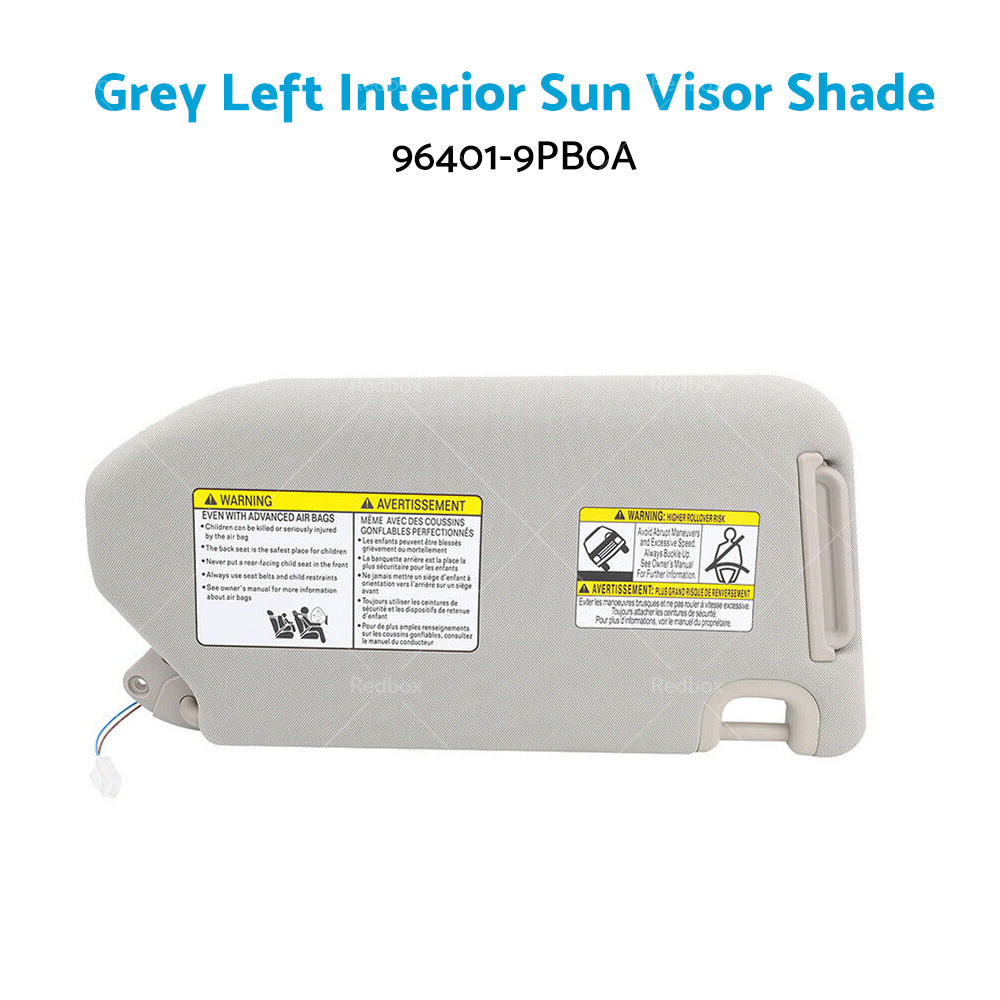 {{ Left Interior Sun Visor Shade Grey Fit For Nissan Pathfinder 2013-2018 R52 Wagon }} - Buy Car Parts Online at {{ Kaka Auto Parts }}.