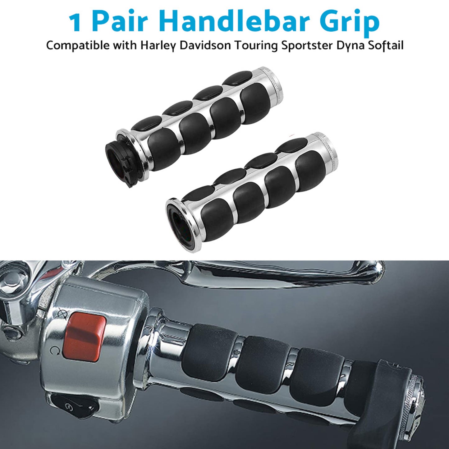 Handlebar Hand Grips Suitable For Harley Davidson Touring Sportster Dyna Softail