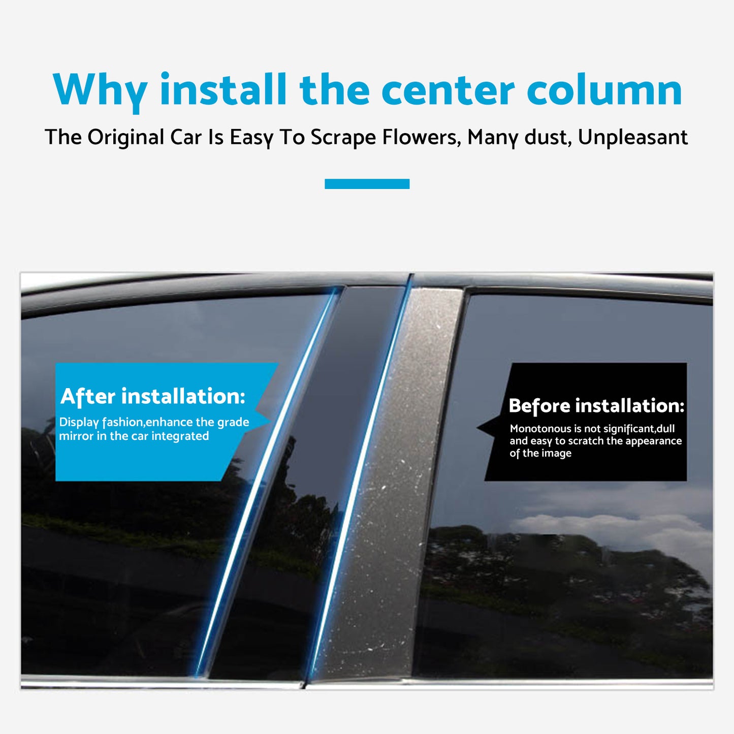 6x Black Pillar Post Cover Trims Suitable For Jeep Grand Cherokee 2011-2021