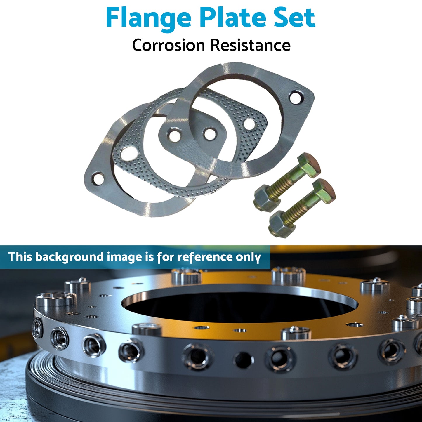 {{ 2.5in Universal Exhaust Flange Gasket Plate Bolt Nut Kit 300 63mm Stainless Steel }} - Buy Car Parts Online at {{ Kaka Auto Parts }}.