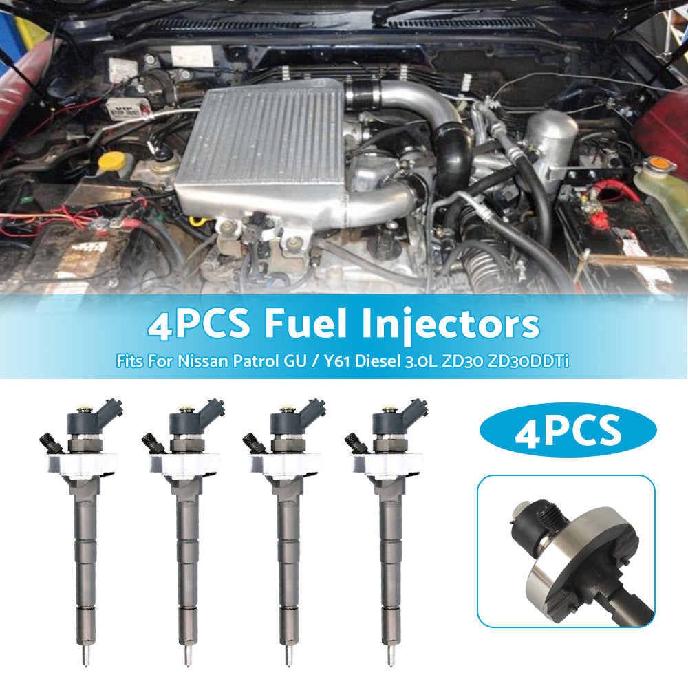{{ 4PCS Fuel Injectors Fits For Nissan Patrol GU  or  Y61 Diesel 3. 0L ZD30 ZD30DDTi }} - Buy Car Parts Online at {{ Kaka Auto Parts }}.