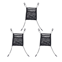 3x Car & Truck Seat Mesh Storage Net Bag Organizer Suitable For Multi-Pocket Use