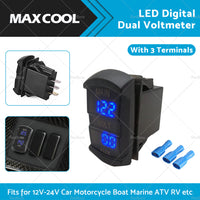 {{ 12V-24V Dual Voltmeter Battery Monitor LED Digital Car Boat Voltage Marine Gauge }} - Buy Car Parts Online at {{ Kaka Auto Parts }}.