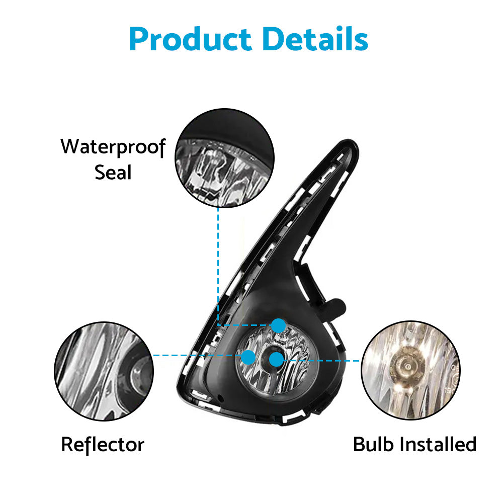 2x Front Grill Bumper Halogen Fog Lights Suitable For Toyota Yaris 2018-2019