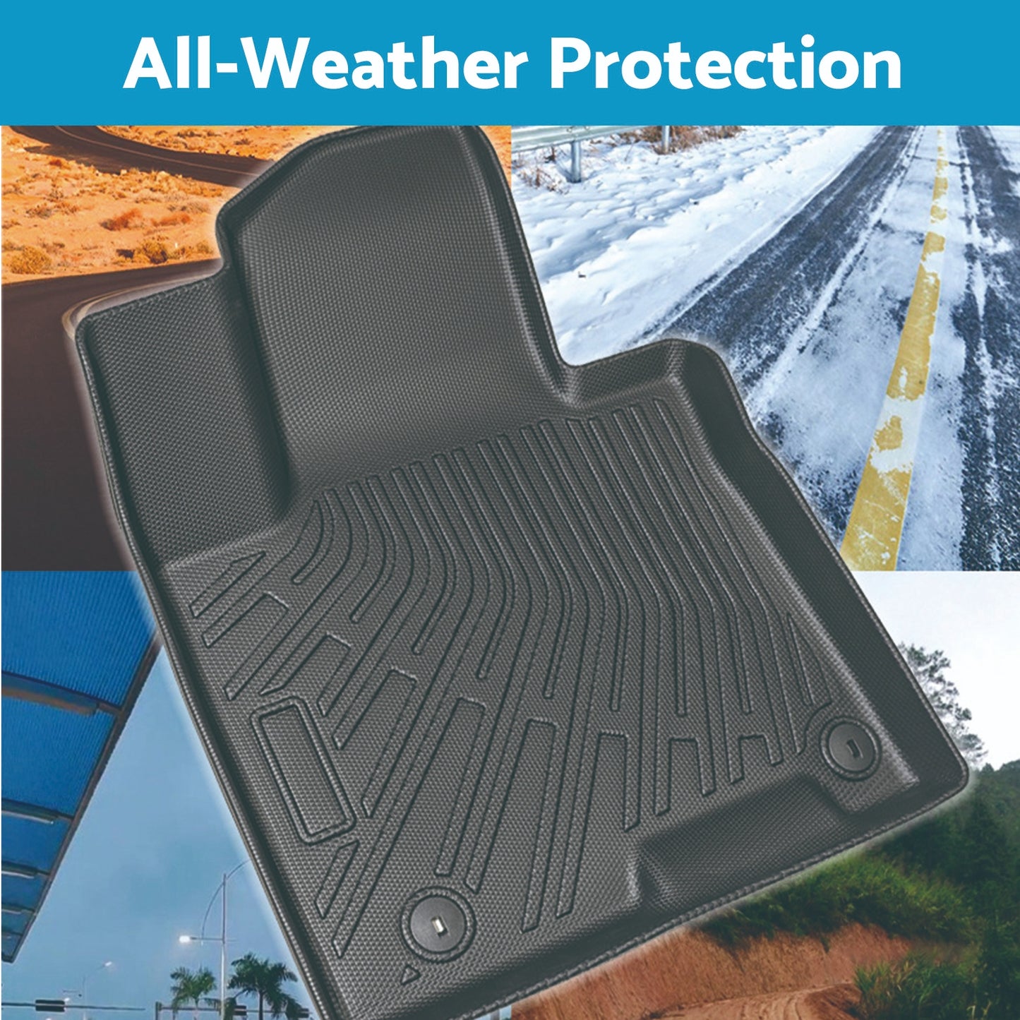 TPE 3D Moulded Floor Mats Suitable For BYD Shark 6 2024+ All-Weather Liners