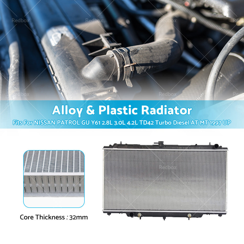 {{ RADIATOR Fit NISSAN PATROL GU Y61 2. 8L 3. 0L 4. 2L TD42 Turbo Diesel AT MT 1997 UP }} - Buy Car Parts Online at {{ Kaka Auto Parts }}.