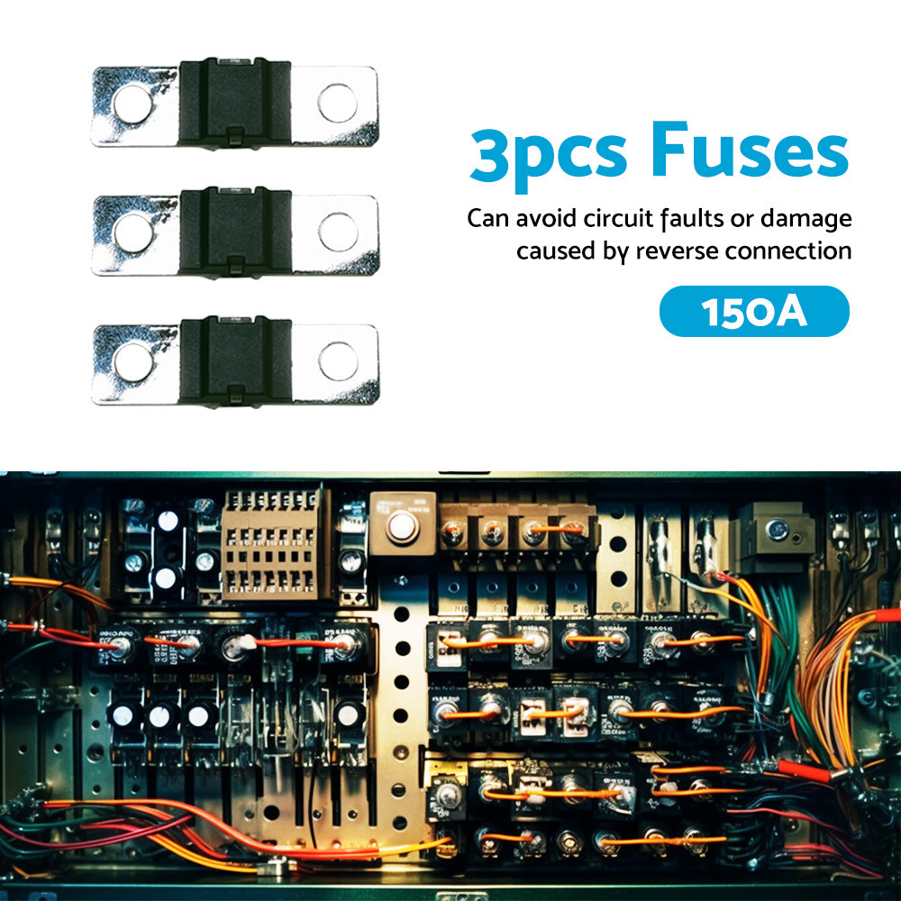 {{ 3PCS 150 AMP Mega Fuse Heavy Duty Dual Battery Mining System High Current 150A }} - Buy Car Parts Online at {{ Kaka Auto Parts }}.