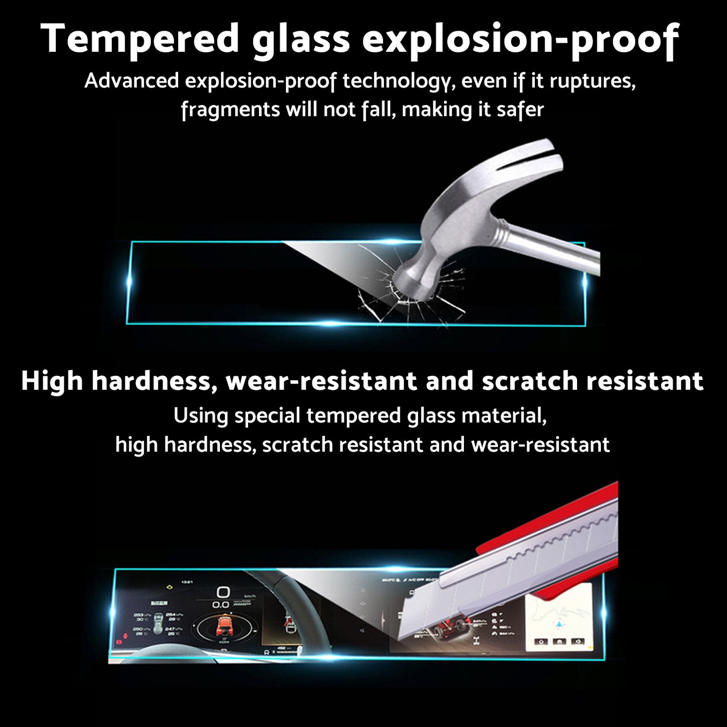 Center Console Screen Protector Tempered Glass Suitable For GWM Tank 300 2023-2024