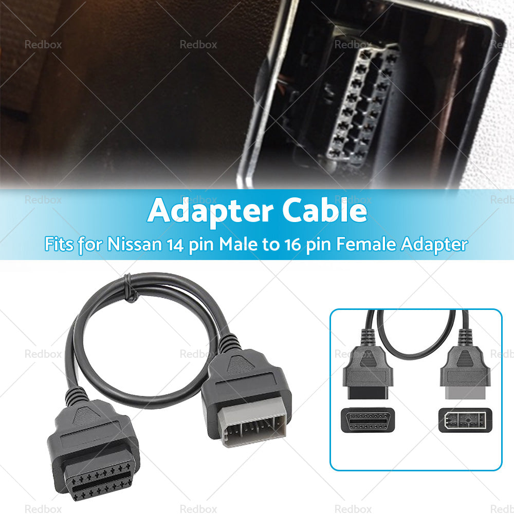 {{ For Nissan 14 Pin OBD1 to 16 Pin OBD2 Car Diagnostic Connector Adapter Cable }} - Buy Car Parts Online at {{ Kaka Auto Parts }}.