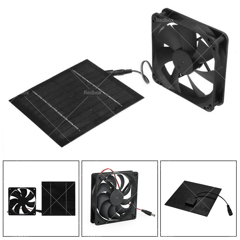 {{ 20W Solar Panel Powered Fan Mini Ventilator For Greenhouse Pet or Dog Chicken House }} - Buy Car Parts Online at {{ Kaka Auto Parts }}.