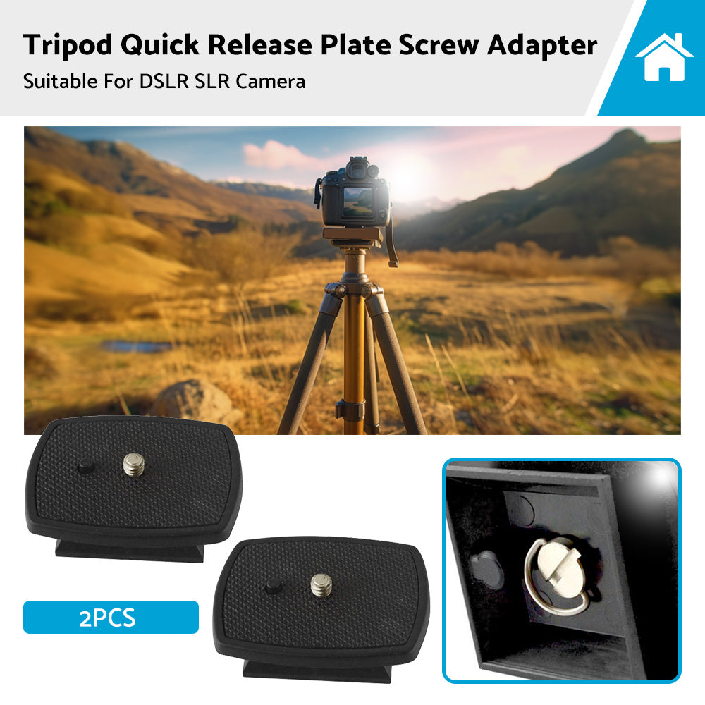 {{ 2PCS Tripod Quick Release Plate Screw Adapter Mount Head Suitable For DSLR SLR }} - Buy Car Parts Online at {{ Kaka Auto Parts }}.