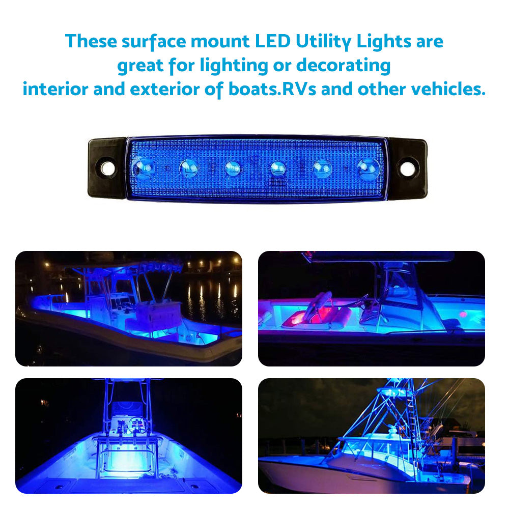 12x LED Deck Courtesy Lights Suitable For Marine Boat Stern Transom 12V Waterproof