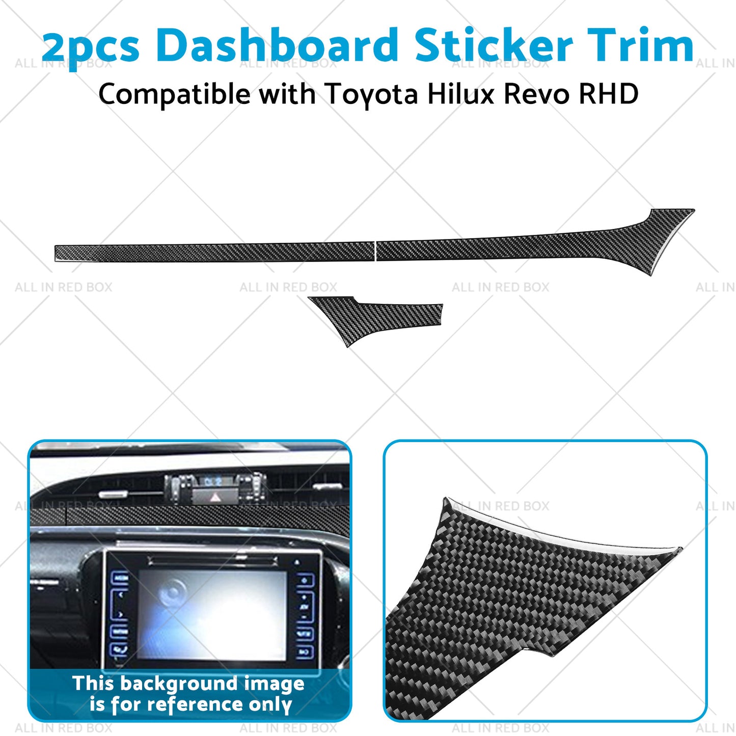 {{ Carbon Fiber Dashboard Sticker Trim Suitable For Toyota Hilux Revo 2015-2023 RHD }} - Buy Car Parts Online at {{ Kaka Auto Parts }}.
