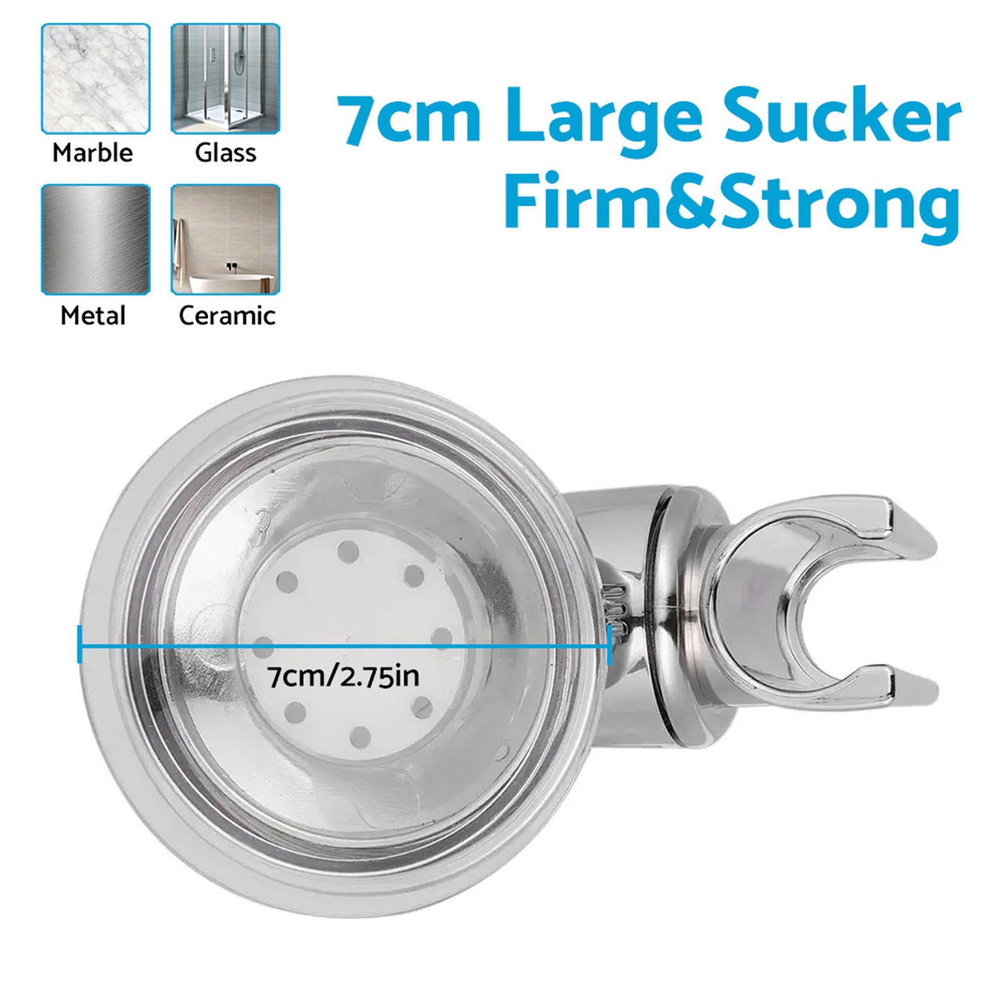 1/2x Adjustable Suction Bracket Suitable For Shower Head Handset Wall Mount